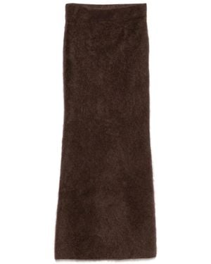Soft Goat Cashmere Skirt - Brown