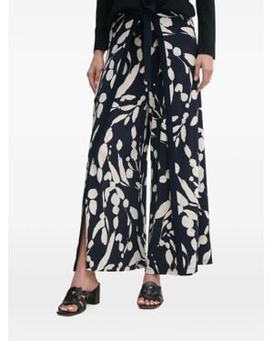 Joseph Ribkoff Floral Print Tie Trousers - Blue