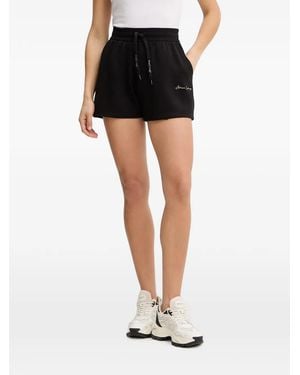 ARMANI EXCHANGE Logo-Embroidered Drawstring Shorts - Black
