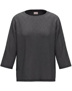 Marella Top Met Ronde Hals En Cropped Mouwen - Grijs