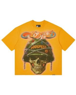 Godspeed Badges Of Honour Graphic-Print T-Shirt - Yellow