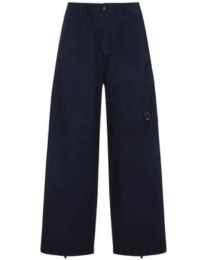C.P. Company Lens-Detail Cargo-Pockets Trousers - Blue