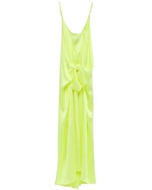 JW Anderson Knot-Detail Crinkle-Silk Maxi Dress - Green