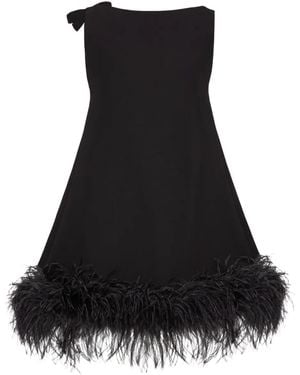 Valentino Garavani Robe À Détails De Plumes - Black