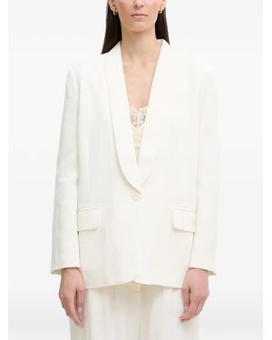 Munthe Shawl-Lapel Single-Breasted Blazer - White