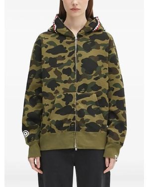 A Bathing Ape Shark Zip-Up Hoodie - Green