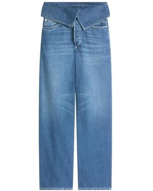Dries Van Noten Folded Denim Trousers - Blue