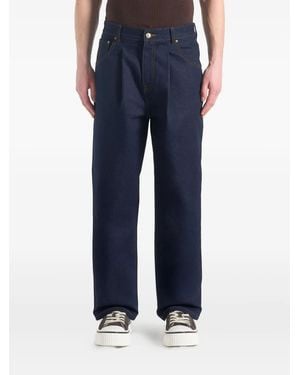 Manière De Voir Arnault Boucle Pleated Jeans - Blue