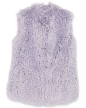 Patrizia Pepe Crew-Neck Fur Gilet - Purple