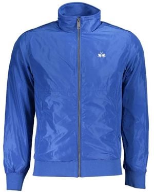 La Martina Logo-Embroidered Zip-Up Jacket - Blue