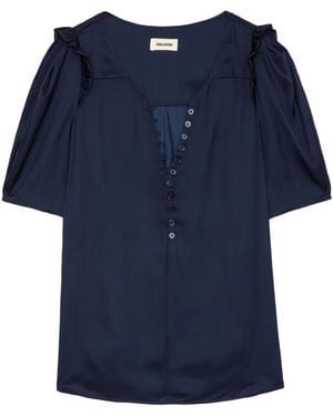 Zadig & Voltaire Top Con Maniche A Palloncino - Blu