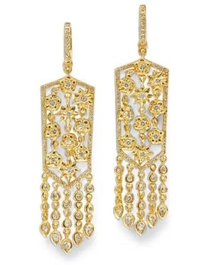 Buddha Mama Diamond Drop Earrings - Metallic