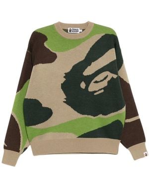 A Bathing Ape Camouflage-Print Jumper - Green