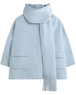 ERMANNO FIRENZE Scarf-Details Jacket - Blue