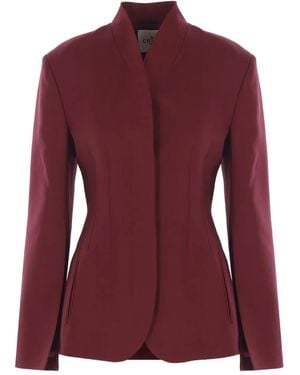 CRI.DA Long-Sleeve V-Neck Fitted Jacket - Purple