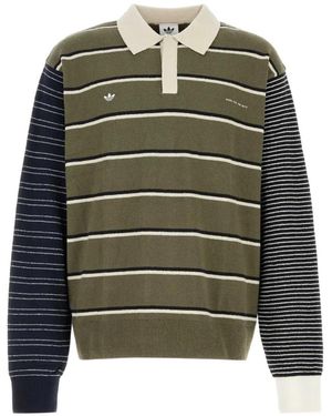 Song For The Mute Striped Embroidered Polo Shirt - Green