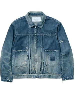 Neighborhood Distressed Denim Jacket - Blue