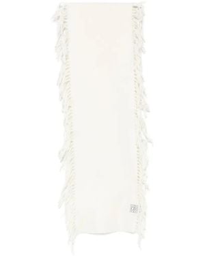 TOTEME Fringed-Edges Scarf - White