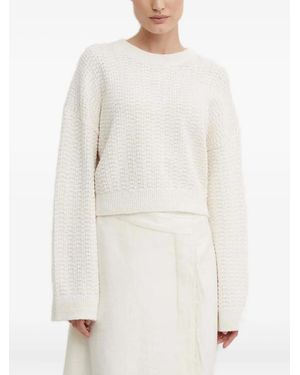 A.L.C. Jersey texturizado con cuello redondo - Blanco