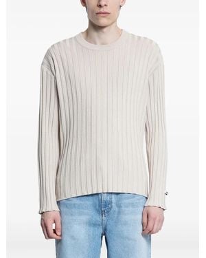 RECTO. Maglione A Coste - Bianco