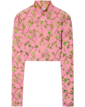 Off-White c/o Virgil Abloh Ramage Cropped-Top Aus Tüll - Pink