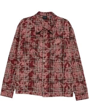 Daily Paper Check-Pattern Washed-Effect Shirt - Red