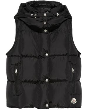 Moncler Gesteppte Kapuzenweste - Schwarz