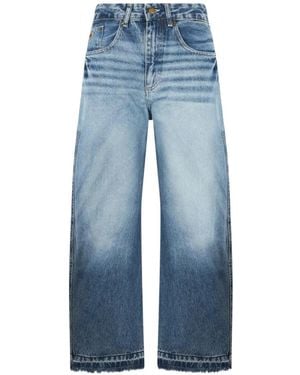 Lois Faded Frayed-Hem Jeans - Blue
