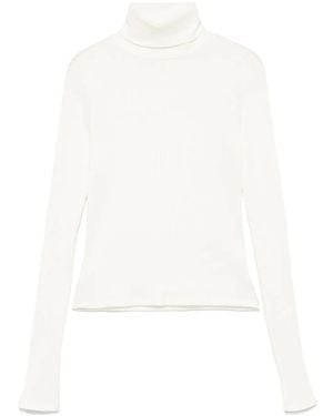RE/DONE Ribbed Roll-Neck Top - White