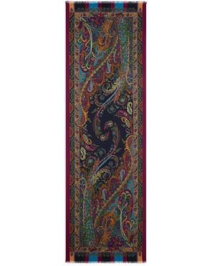 Etro Paisley-Jacquard Scarf - Purple