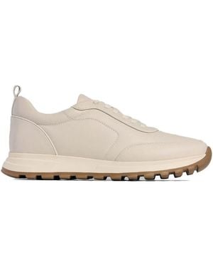 12 STOREEZ Leather Trainers - Natural
