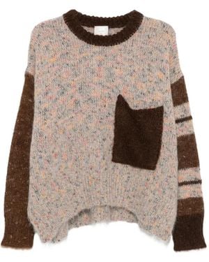 Alysi Fantasy Wool Contrasti Sweater - Brown
