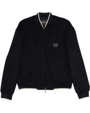 Emporio Armani Wool Bomber Jacket - Black