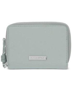 KARL LAGERFELD Logo-Plaque Zip-Around Wallet - Grey