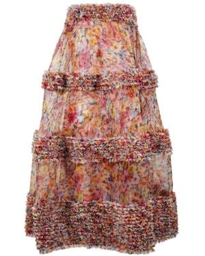 Zimmermann Floral-Print Luna Ruffled Dress - White