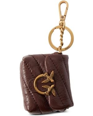 Pinko Love Quilted Birds Airpods Case - Brown