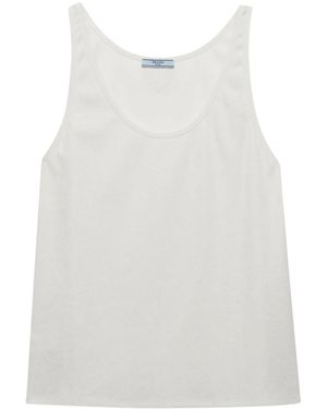 Prada Ribbed Knit Tank Top - White