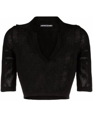 ANDREADAMO Polo Crop - Nero