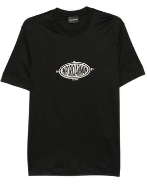 Emporio Armani Logo-Patch T-Shirt - Black