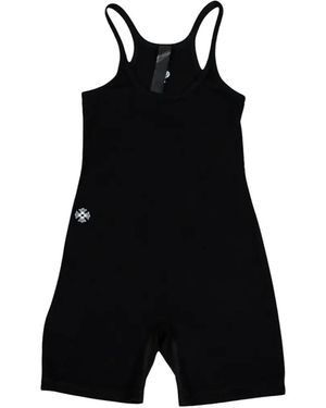 Chrome Hearts Ribbed Embroidered Romper - Black