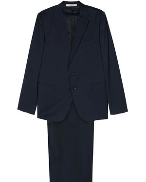 Valentino Garavani Geruit Pak Met Enkele Rij Knopen - Blauw