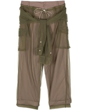 Act No1 Straight-Leg Tulle Pants - Green
