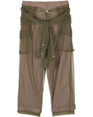 Act No1 Straight-Leg Tulle Pants - Green