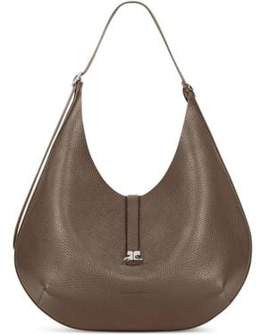 Courreges Sac Porté Épaule À Boucle Logo - Gris