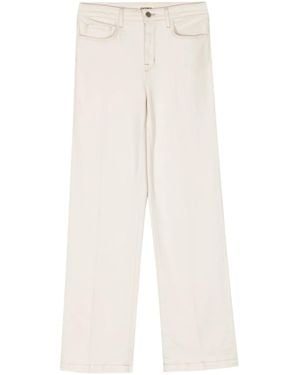 L'Agence Jeans Met Wijde Pijpen - Wit