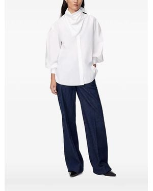 Another Tomorrow Detachable Bandana Blouse - White