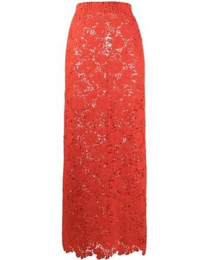 Giambattista Valli フローラル ハイウエストスカート - レッド