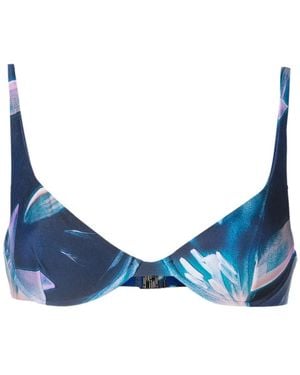 Lenny Niemeyer Sweetheart-Neck Patterned Bikini Top - Blue