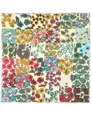 Bimba Y Lola Floral Patchwork Shawl - Green