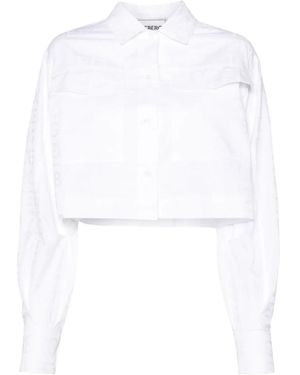 Iceberg Logo-Jacquard Cotton Shirt - White